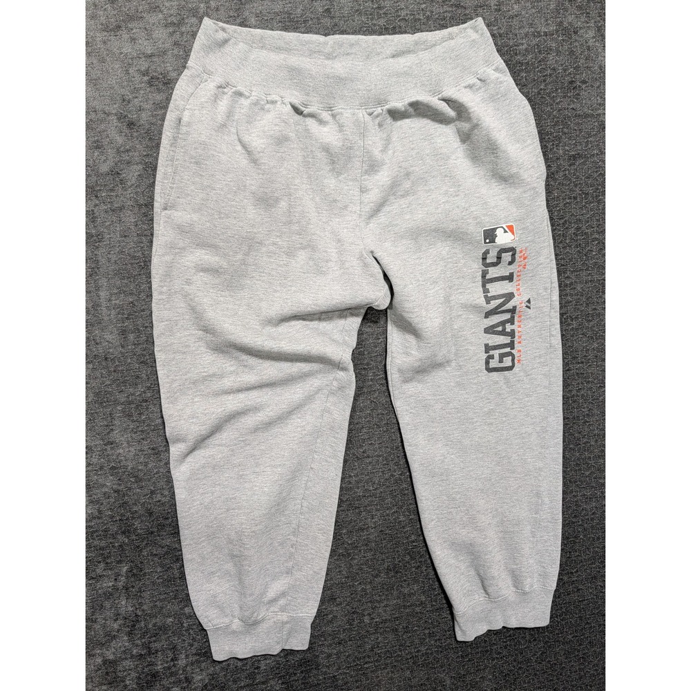 Majestic MLB San Francisco Giants Sweatpants Gray Fleece Joggers Mens XL 1509